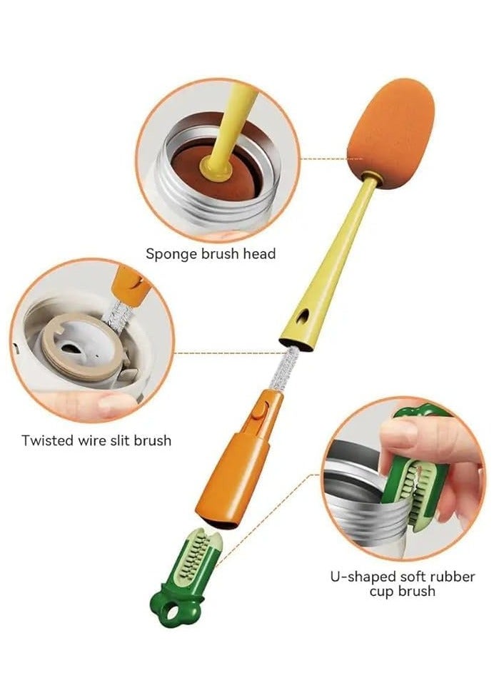 Spaceshoop 3-in-1 Detachable Carrot Cup Brush, Long Handle Bottle and Teat Cleaning Brush - Image 5