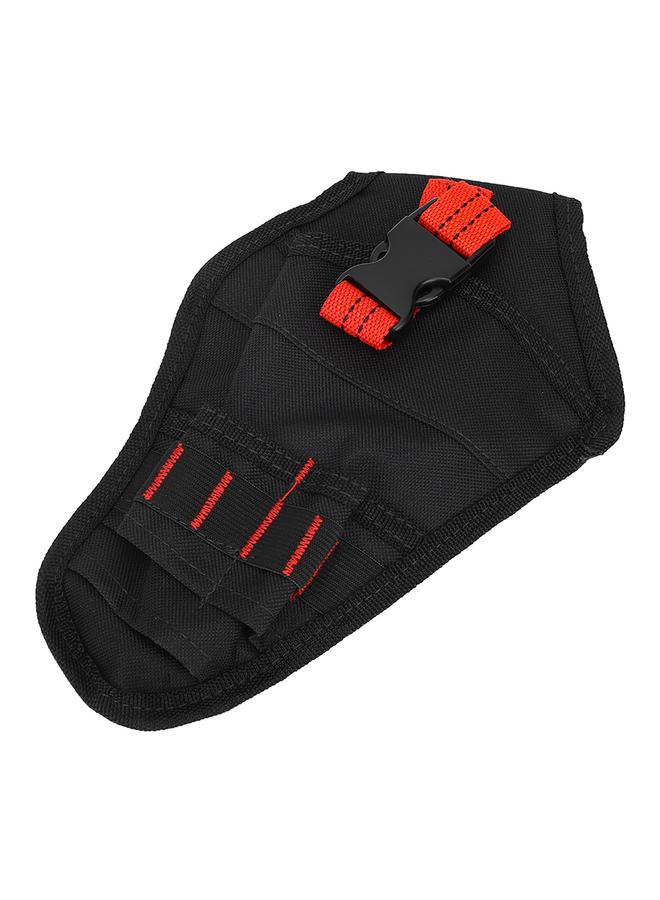 Portable Oxford Cloth Mini Waist Bag Drills Holder Storage Pouch for Electric Drill Tool(black&red )