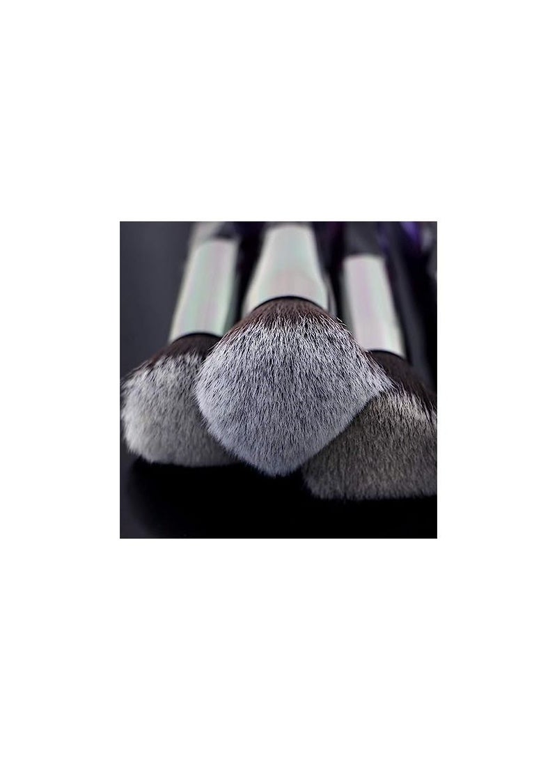 ORiTi 10pcs Complete Synthetic Eye Shadow Concealer Make Up Brushes Beautiful Crystal Handle (Purple) - Image 3