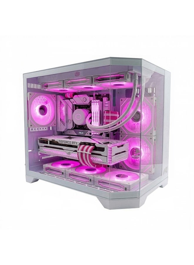 Tortox Prism Neo Triple Glass M-ATX/ITX Gaming PC Case with 6*ARGB Fans White - Image 2