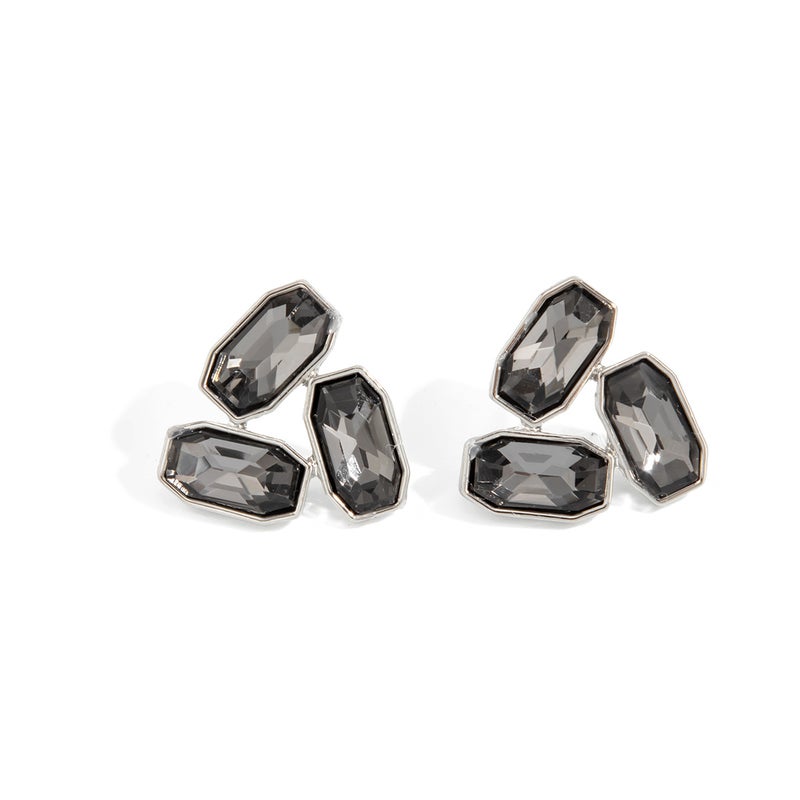 SHIXIN European and American Cross-Border Jewelry: Sweet Cool Style Square Black Diamond Pendant Earrings, Unique Irregular Geometric Design for Women - Image 5