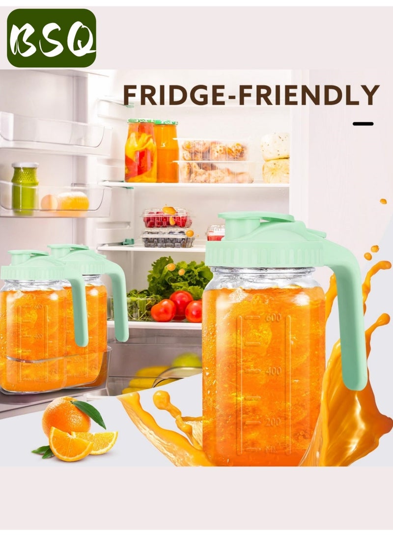 بي إس كيو ماكينة تحضير قهوة باردة | برطمان ماسون سعة 32 أونصة | برطمان معزول لحليب الأم | فوهة صب ومقبض وغطاء | زجاج صلب | محكم الإغلاق مزدوجًا مانع للتسرب | مناسب للقهوة المثلجة والشاي وحليب الأم والليمونادة | أخضر - Image 2