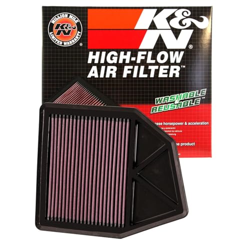 K+N K&N High-Flow Original Lifetime Engine Air Filter: Increase Power: Premium, Washable: Compatible with 2008-2015 Honda: Accord, Crosstour, 33-2402 - Image 1