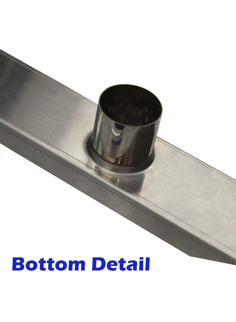 Rectangular shower floor drain, shower drain, polished 304 stainless steel linear drain with filter fitting - Image 3