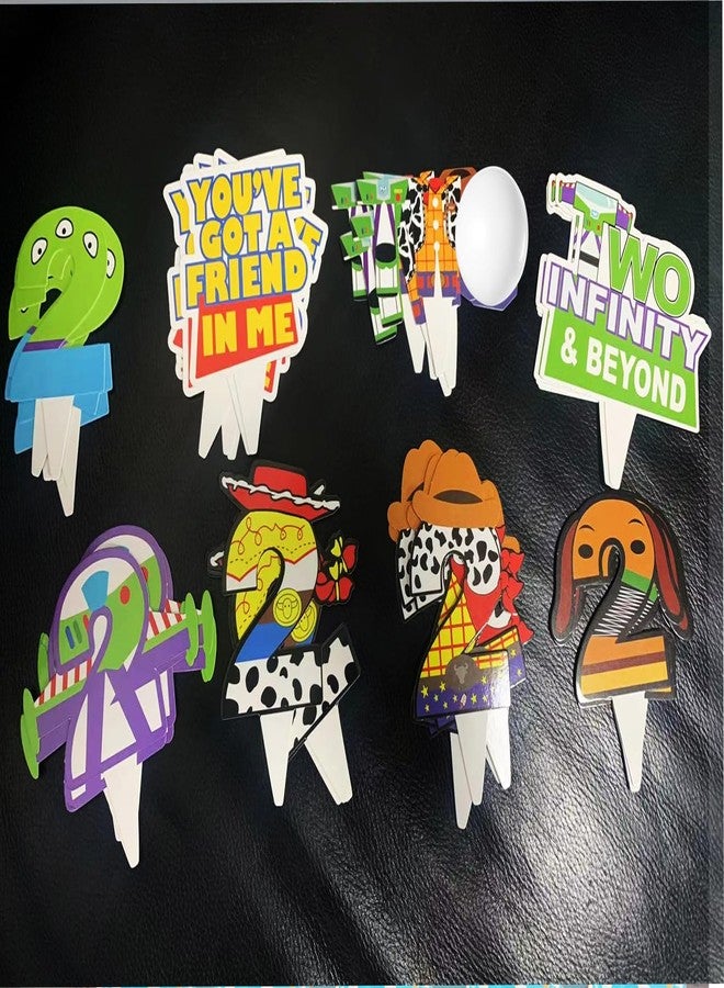 BIGKEOKI Two infinity and Beyond Birthday Decorations Two infinity and Beyond Birthday Cupcake Toppers and Wrappers for 2nd Birthday Cartoon Story Party Supplies Decorations (2nd with wrappers) - Image 5