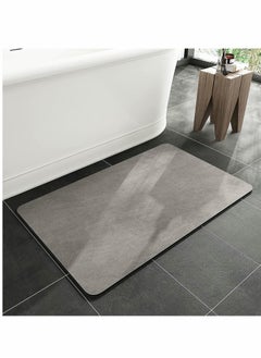 Bath Mat Rug-Rubber Non Slip Quick Dry Super Absorbent Thin Bathroom Rugs Fit Under Door-Washable Bathroom Floor Mats-Shower Rug for in Front of Bathtub,Shower Room,Sink (40x60 CM, Gray)