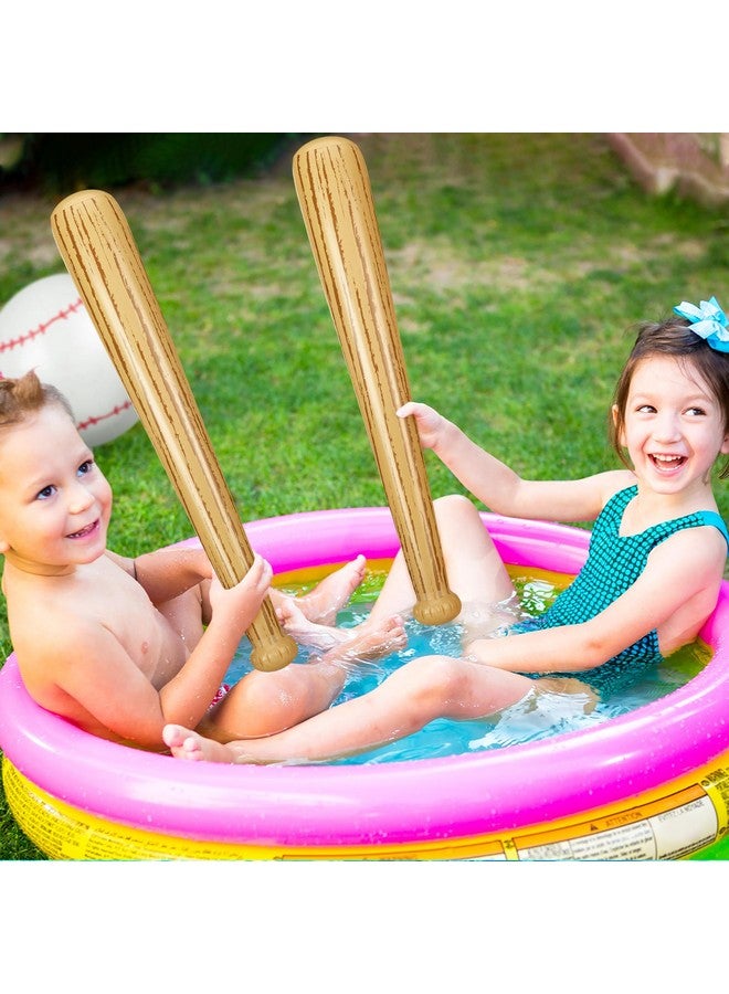 Lewtemi Lewtemi 3 Pcs Set of Inflatable Baseball Bat Beach Ball Including 2 Inflatable Baseball Bat and Beach Pool Ball, Kids Party Favors for Pool(Modern Color)  - Image 5