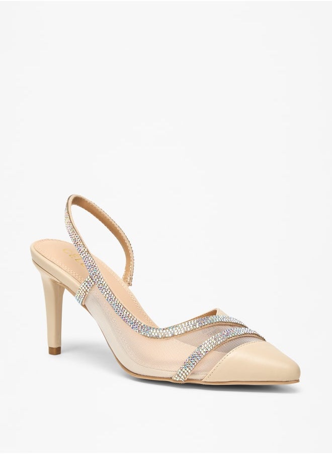 Celeste Women's Embellished Slip-On Sandals with Stiletto Heels  - Image 2