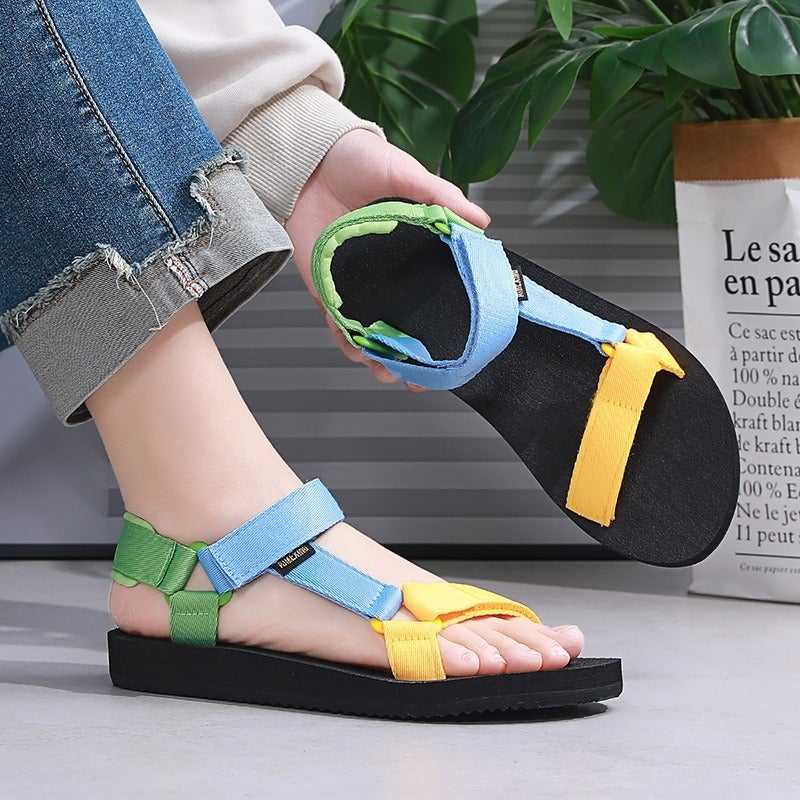 صنادل نسائية مسطحة قابلة للتنفس كاجوال لشاطئ - Image 4