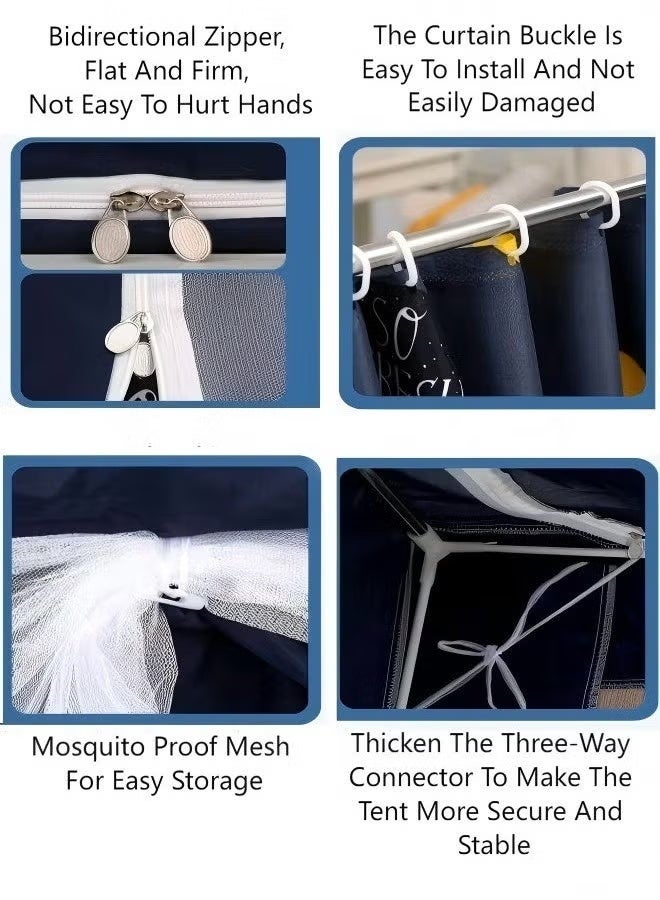 Lucky Bed Canopy Tents Curtain Blackout Curtain Single Bed Tent Curtain Student Shading Cloth Bed Canopy Mosquito Net Student Sleep Privacy Protection - Image 4