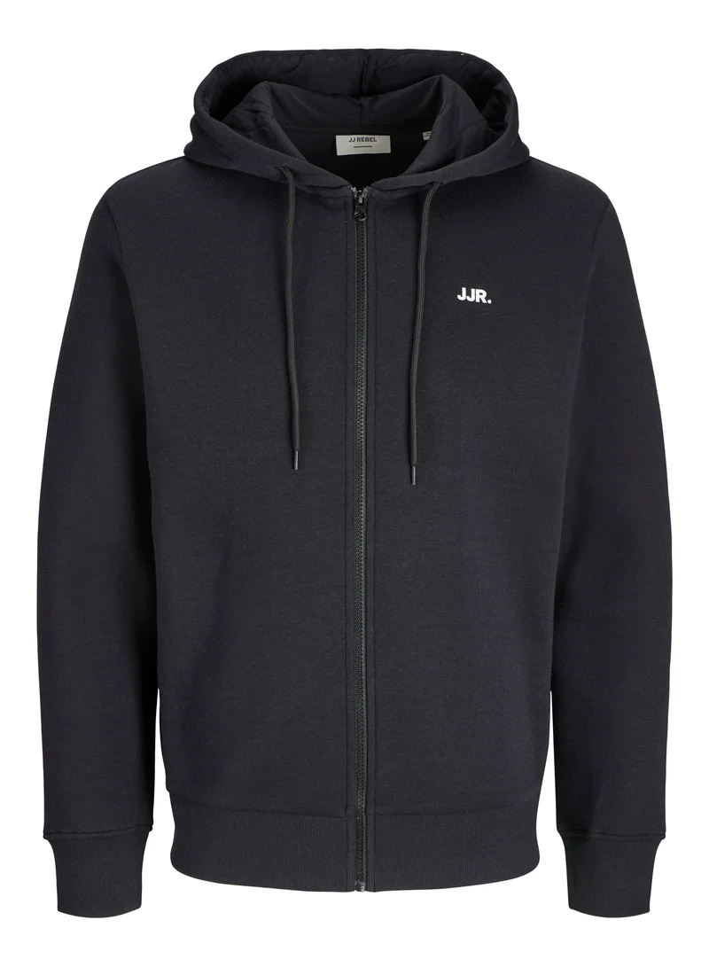JJ Rebel Jrebrebel Logo Zip Through Hoodie