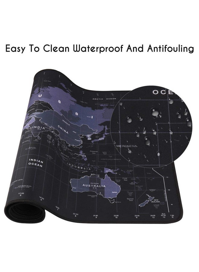 KINPLE Kineeple Large Mouse Pad, Big Gaming Mouse Pad, Non-Slip Desk Mat, Xxl Extended Keyboard Pad For Home Office Accessories (35.4Ã-15.75" World Map Black) - Image 5
