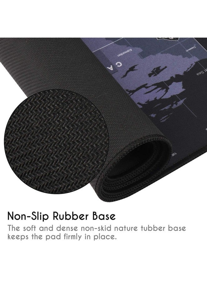 KINPLE Kineeple Large Mouse Pad, Big Gaming Mouse Pad, Non-Slip Desk Mat, Xxl Extended Keyboard Pad For Home Office Accessories (35.4Ã-15.75" World Map Black) - Image 3
