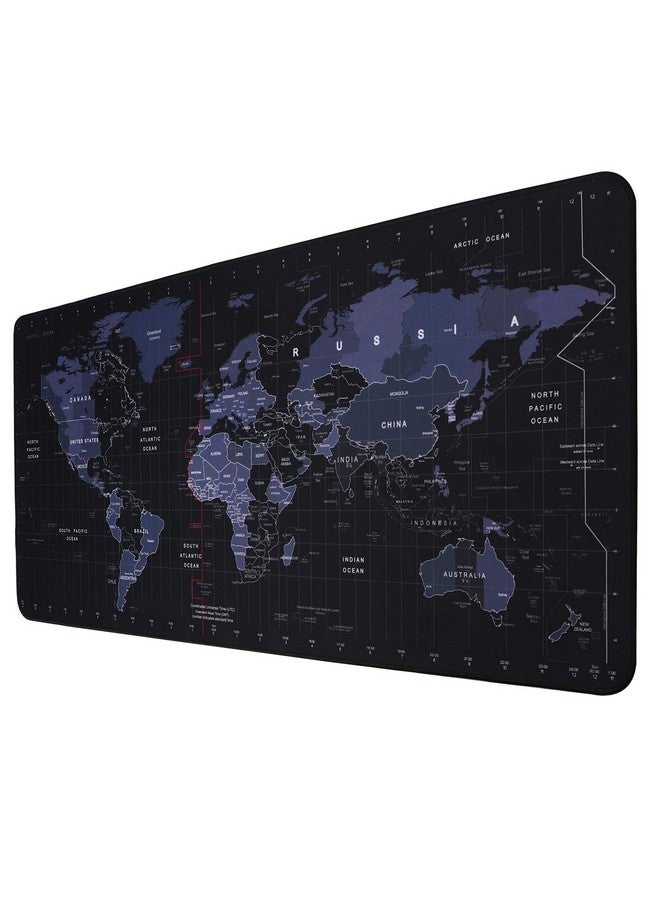 KINPLE Kineeple Large Mouse Pad, Big Gaming Mouse Pad, Non-Slip Desk Mat, Xxl Extended Keyboard Pad For Home Office Accessories (35.4Ã-15.75" World Map Black) - Image 1