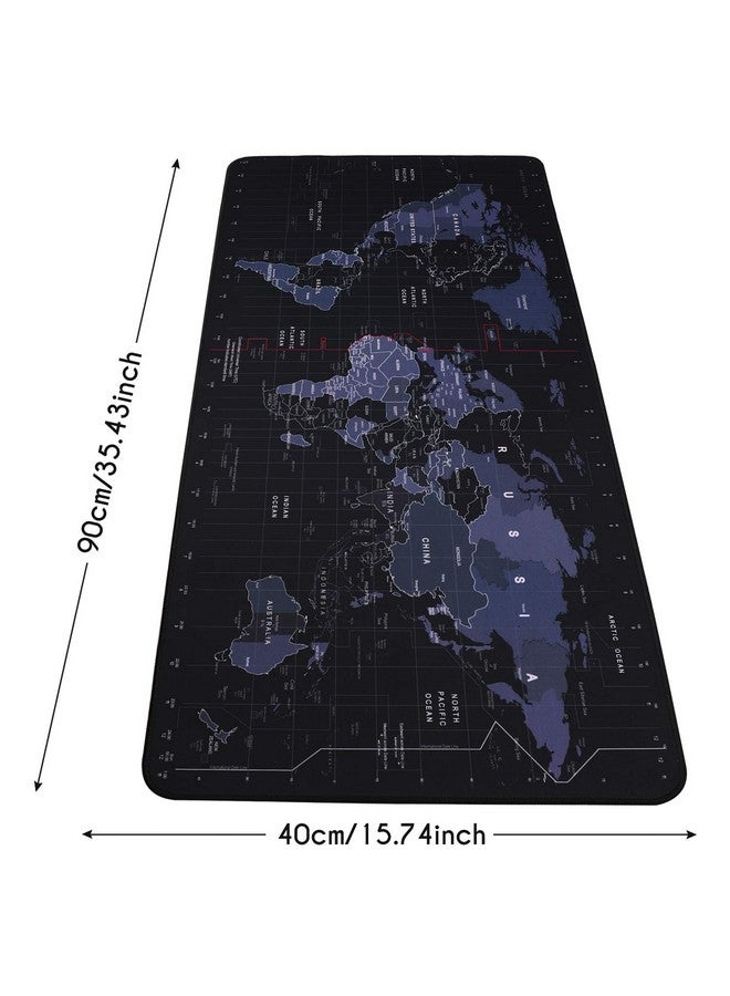KINPLE Kineeple Large Mouse Pad, Big Gaming Mouse Pad, Non-Slip Desk Mat, Xxl Extended Keyboard Pad For Home Office Accessories (35.4Ã-15.75" World Map Black) - Image 2