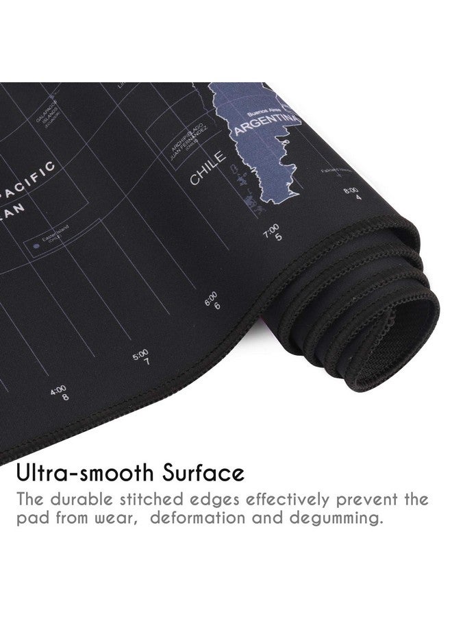 KINPLE Kineeple Large Mouse Pad, Big Gaming Mouse Pad, Non-Slip Desk Mat, Xxl Extended Keyboard Pad For Home Office Accessories (35.4Ã-15.75" World Map Black) - Image 4