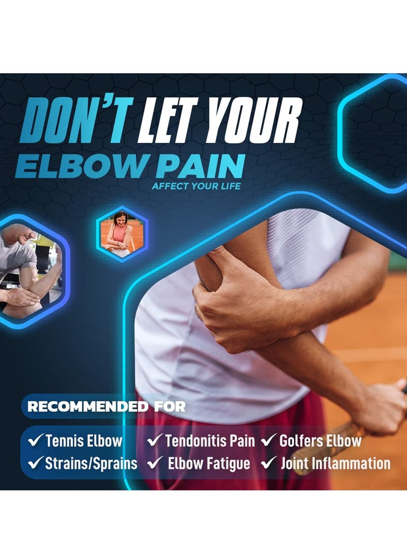 Excefore Elbow Brace, Tennis Elbow Support Brace with Compression Strap for Men and Women, Arm Support Sleeve for Golfers Elbow, Weightlifting, Tendonitis, Joint Pain Relief, Sports - Image 2