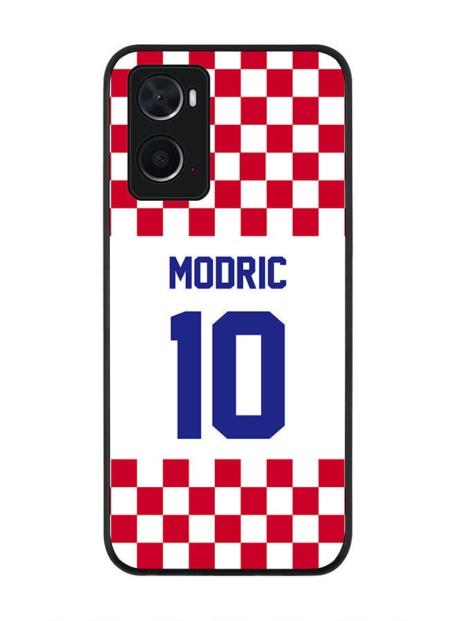 Stylizedd Rugged Black edge case for Oppo A96 4G/A36/A76 Slim fit Soft Case Flexible Rubber Edges Anti Drop TPU Gel Thin Cover - Football Team - Croatia Player Name - Modric - Image 1