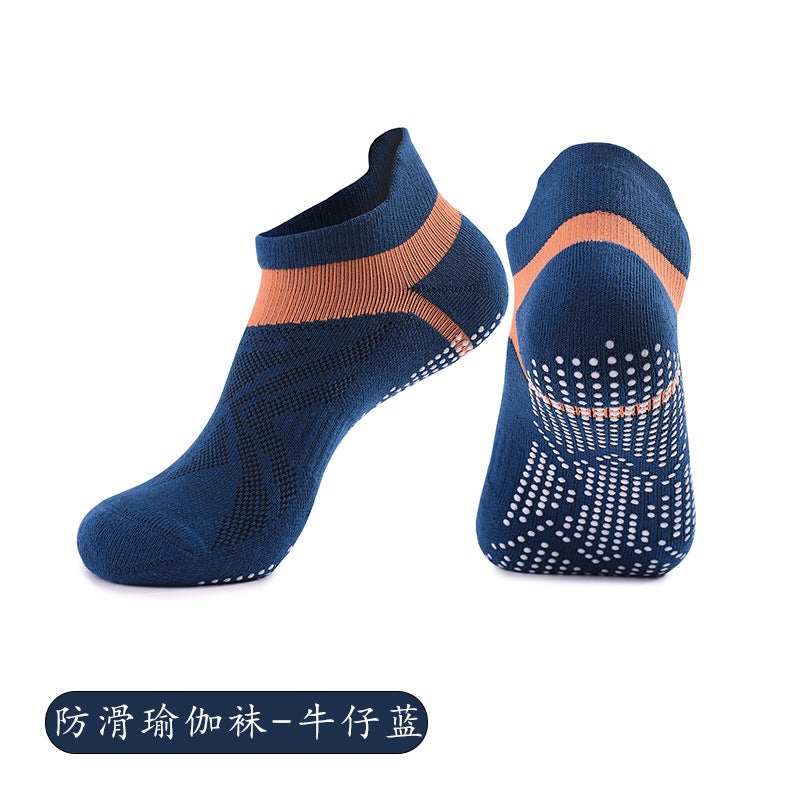 Generic Strap Yoga Socks Non-slip Professional Womens Medium Pilates Socks Short Towel Bottom Fitness Sports Floor Socks X81 denim blue [professional yoga socks] towel bottom