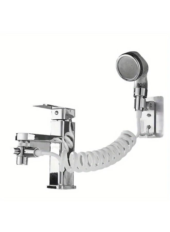 1pc White Modern 3 Speed Adjustable Sink Faucet Sprayer Attachment Wall Mounted Faucet Extender With Shower Head For Utility Sink Bathroom Kitchen Faucet Or Laundry Basin Plastic Material - Image 5