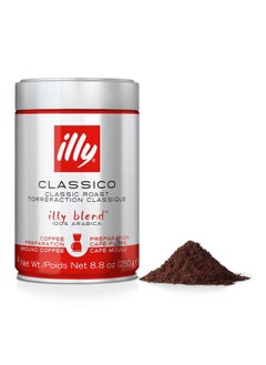 Illy Classico Ground Drip Coffee, Medium Roast, Classic Roast With Notes Of Chocolate & Caramel, 100% Arabica Coffee, No Preservatives, 8.8 Ounce (Pack Of 1)  - Image 1
