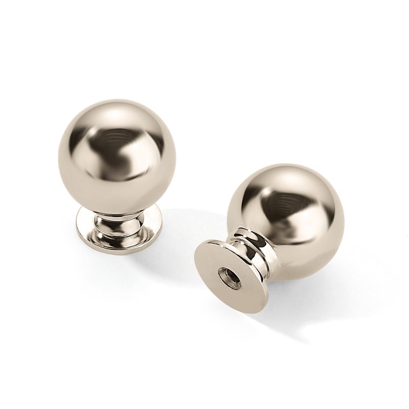 CABDM 10 Pack 1 Inch Vintage Ball Polished Nickel Cabinet Knobs Kitchen Cabinet Hardware Drawer Knobs Pulls for Drawers. - Image 1