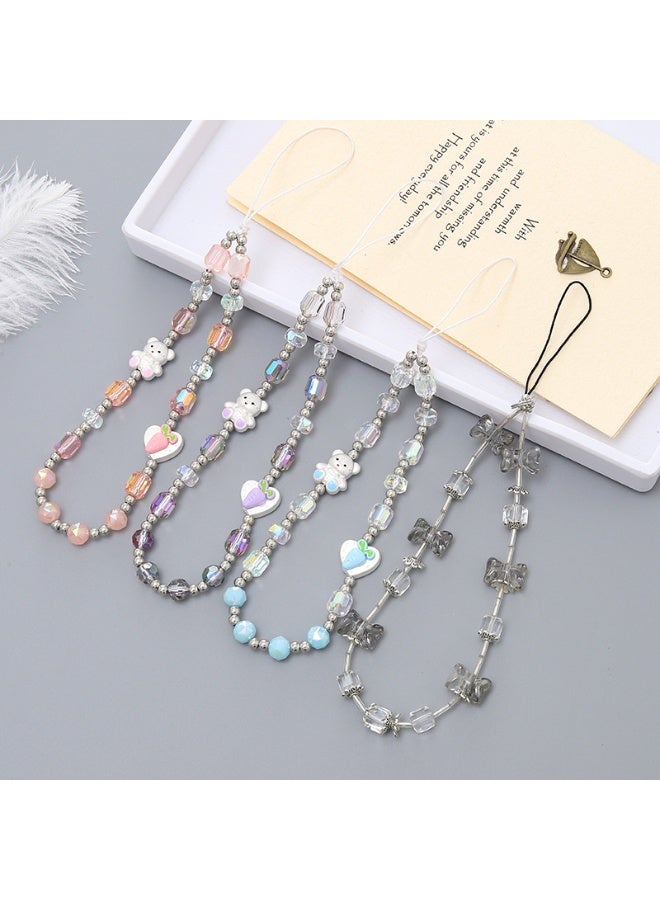 NIBEMINENT Phone Charm/ Chain Strap for Women Girls, Cute Little Bear Cell Phone Case Lanyard Wrist Strap - Image 2