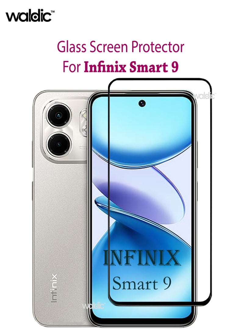 ولديك واقي شاشة انفينيكس سمارت 9 | زجاج مقسى متوافق مع هاتف Infinix Smart 9 | واقي شاشة عالي الجودة من الزجاج المقوى عالي الجودة ومضاد للخدش من الحافة إلى الحافة مع مجموعة أدوات سهلة التركيب - أسود  - Image 1