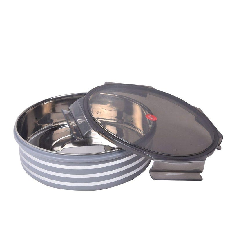 Liza Liza Alfy Stainless Steel Airtight Storage Container, 1.25 Litres, Grey - Image 1