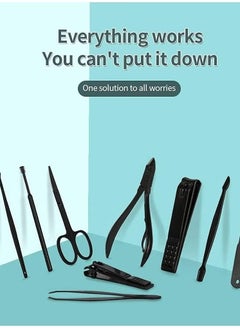 Generic 18 Pieces Professional Manicure Pedicure Tool Set Black  - Image 3