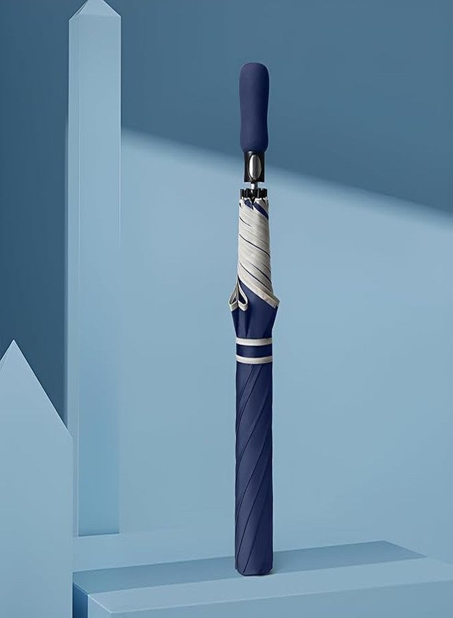 NILKANTH Auto Open Windproof Umbrella Compact Travel Folding Umbrella with EVA Soft Grip Strong Anti-Flip Design Lightweight for Men & Women (Blue) - Image 3