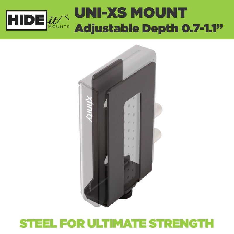 HIDEit Mounts Uni-XS Mount - Patented in 2018, Made from Steel Adjustable Extra Small Device, Hide Your Cable TV Box, Modems, Satellite Receivers, Streaming Media Devices and More - Image 2