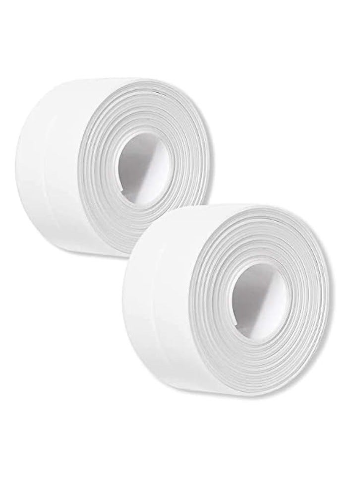 erorex 2Pack Caulk Strip Self Adhesive Tape Waterproof Caulk Tape 3.8CM x 3.2M,Tub Caulking Kitchen Tape Sealing Tape for Kitchen Countertop Sink Bathroom Toilet and Floor Wall Edge Protector-White - Image 1