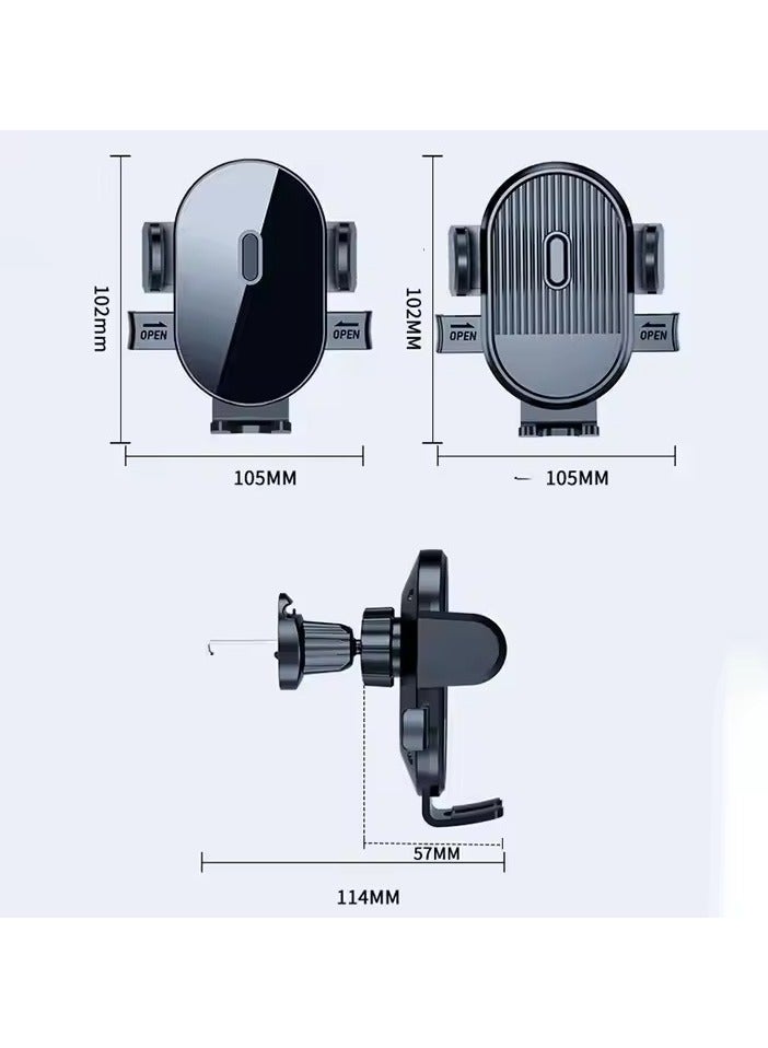 Car Phone Holder for Air Vent – Auto Lock Clamp | Secure Grip Mobile Mount for iPhone & Android – One-Hand Operation  - Image 4