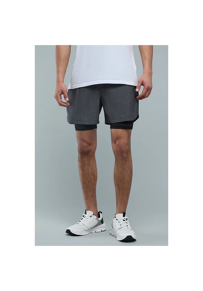 أر أند بي Layered Active Shorts with Elastic Waist