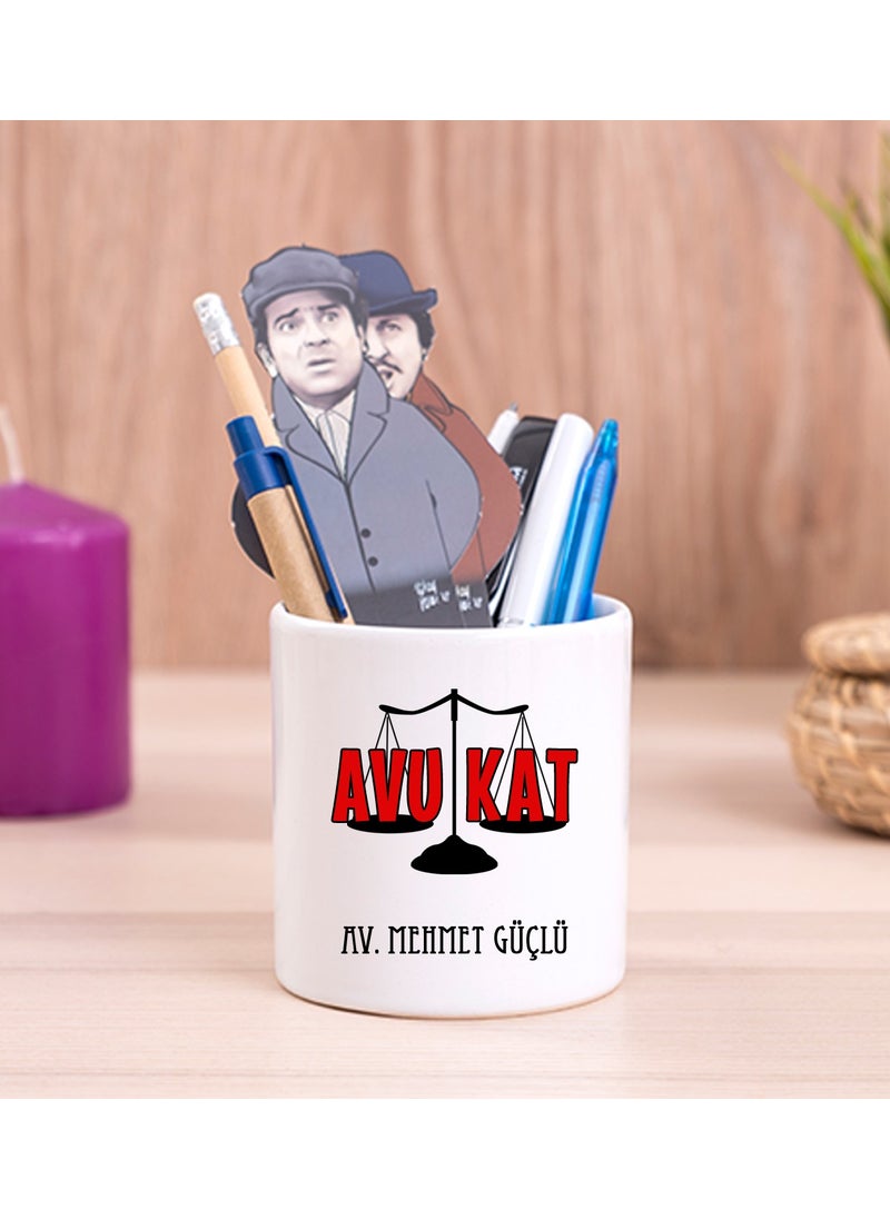 Hediye Dükkanı Gift Shop Personalized Lawyer Ceramic Pen Holder 
