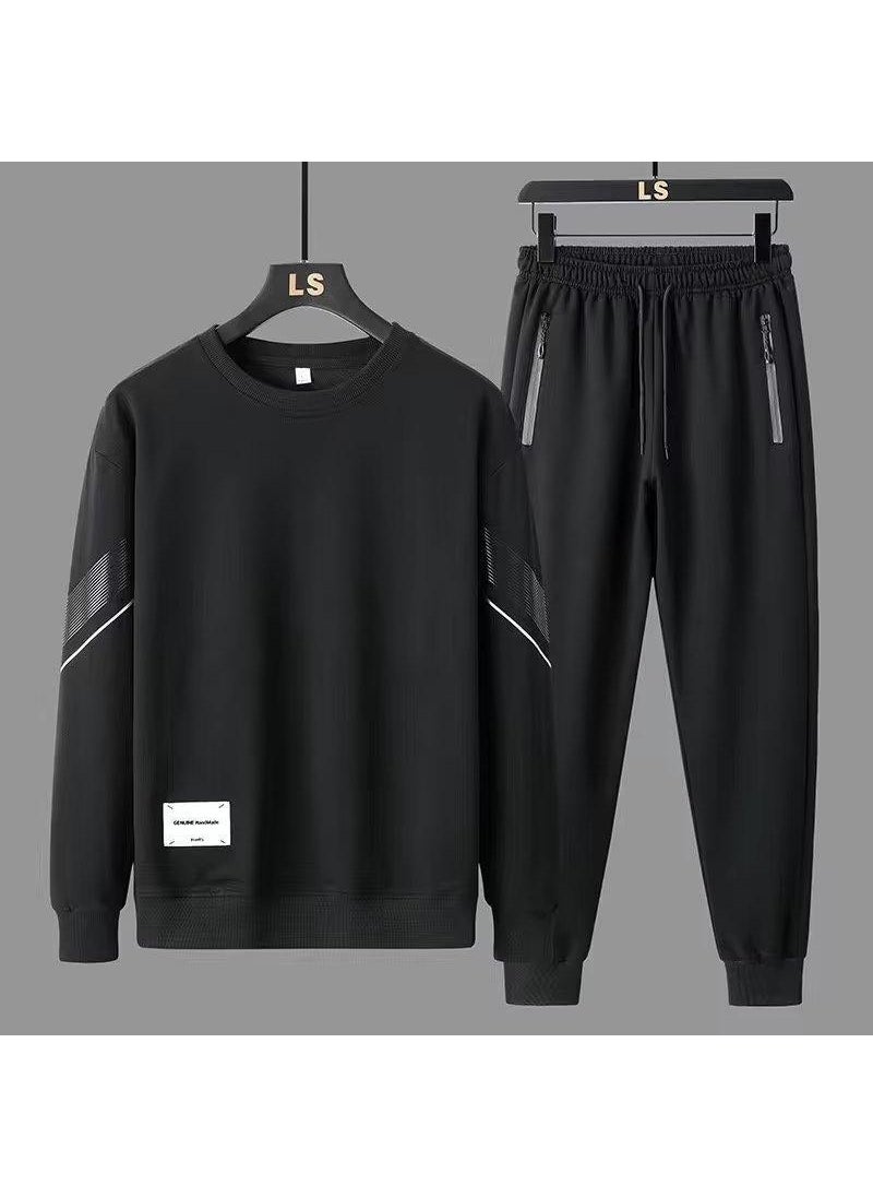 Generic Mens Casual Sports Suit Autumn-Winter Light gray  - Image 4