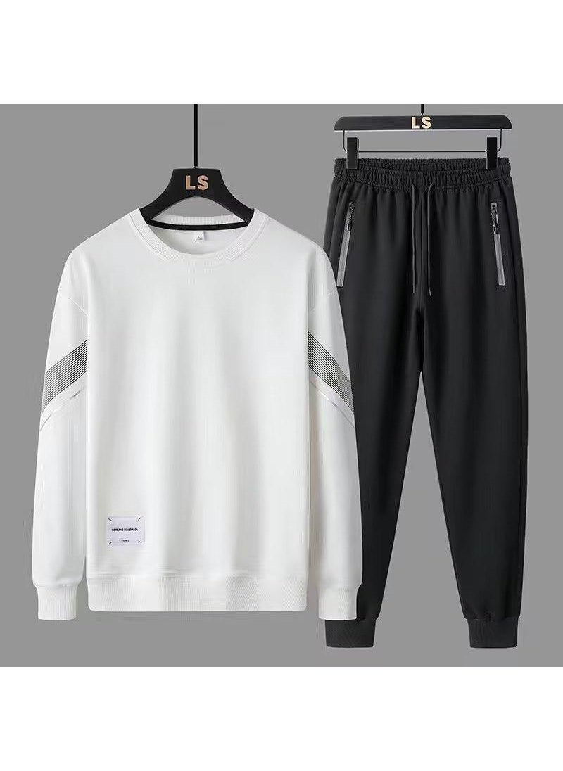 Generic Mens Casual Sports Suit Autumn-Winter Light gray  - Image 3