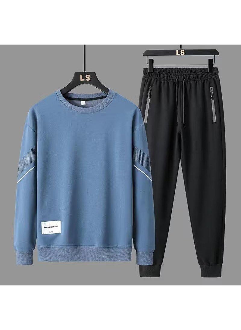 Generic Mens Casual Sports Suit Autumn-Winter Light gray  - Image 2