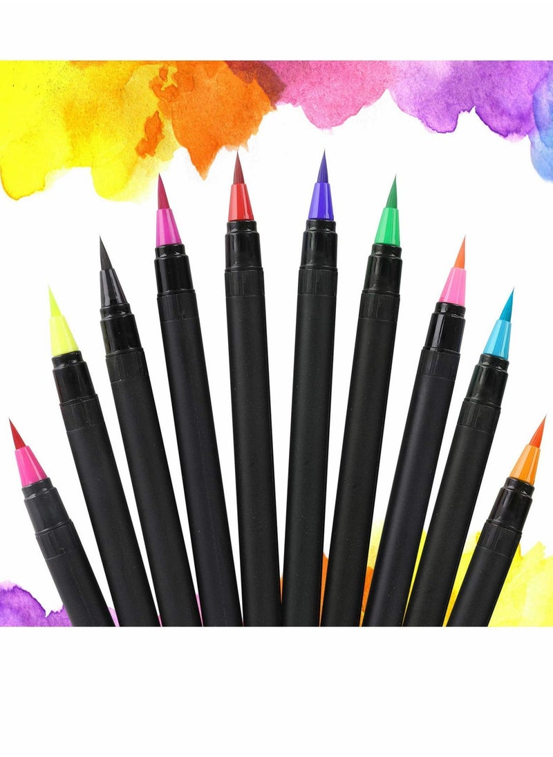 Y&D Food Coloring Marker Pens, Nomeca 10Pcs Grade Edible Markers Writers for Decorating Fondant, Cakes, Cookies, Eggs Painting Drawing Writing - Flexible Brush Tip, 10 Colors  - Image 1