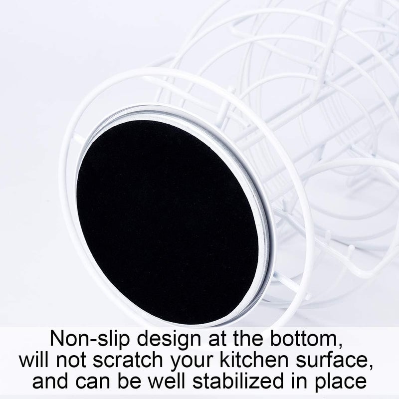 TopLife Spiral Design Metal Egg Skelter Dispenser Rack, Storage Display Rack, White - Image 5