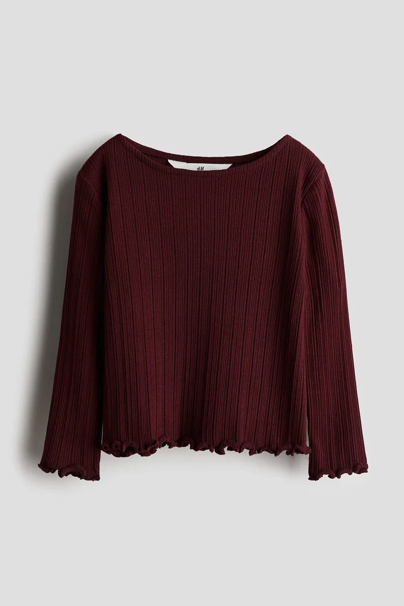H&M Overlock-detail ribbed top