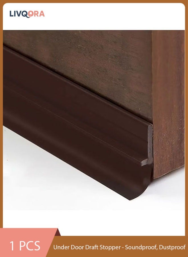 ليفقورا حاجز أسفل الباب لمنع التيارات الهوائية - عازل للصوت والغبار والرياح للأبواب الداخلية والخارجية (لون بني، 90×4 سم) - Image 1