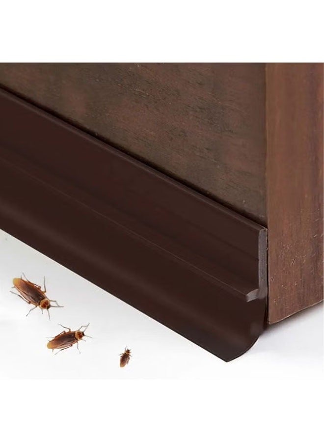 Under Door Draft Stopper - Soundproof, Dustproof, and Windproof Bottom Seal for Interior & Exterior Doors (Coffee, 90x4cm) - Image 1