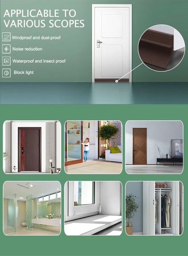 Under Door Draft Stopper - Soundproof, Dustproof, and Windproof Bottom Seal for Interior & Exterior Doors (Coffee, 90x4cm) - Image 3