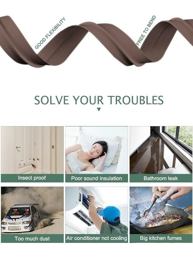 Under Door Draft Stopper - Soundproof, Dustproof, and Windproof Bottom Seal for Interior & Exterior Doors (Coffee, 90x4cm) - Image 5