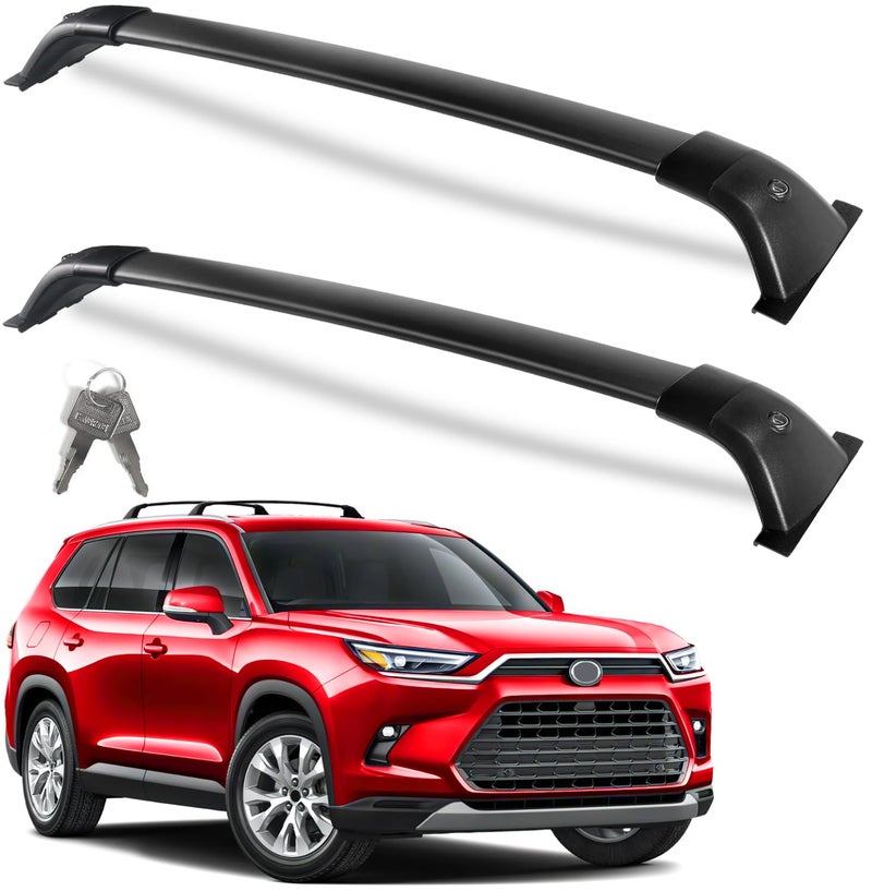 Wonderdriver Lockable Roof Rack Cross Bars 260lbs Compatible with Toyota Grand Highlander Lexus TX 2024 2025 with Flush Side Rails Aluminum Roof Rails Crossbars Cargo Luggage Not for Highlander