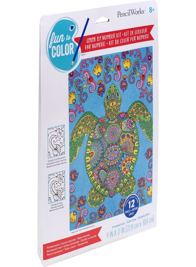 Dimensions PencilWorks Colorful Turtle Nature Color by Number for Adults and Kids - Image 4