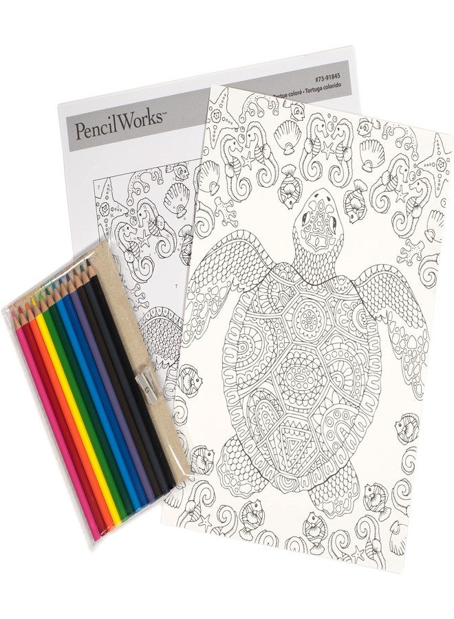 Dimensions PencilWorks Colorful Turtle Nature Color by Number for Adults and Kids - Image 3