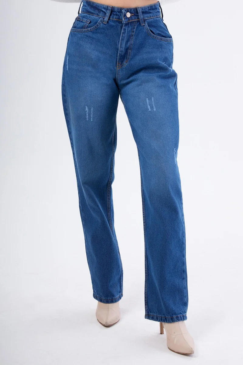 Tofisa 23667-DARK-BLUE High Waist Palazzo Jeans